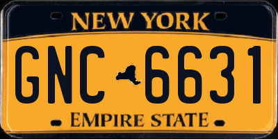 NY license plate GNC6631