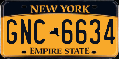 NY license plate GNC6634