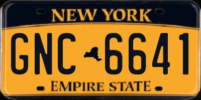 NY license plate GNC6641
