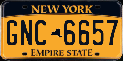 NY license plate GNC6657
