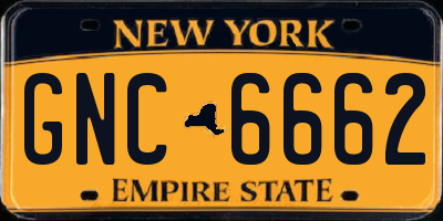 NY license plate GNC6662
