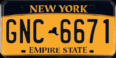 NY license plate GNC6671