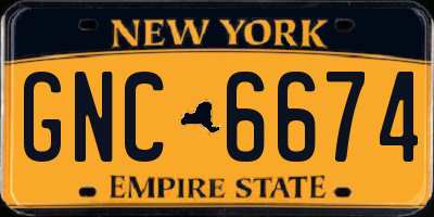 NY license plate GNC6674