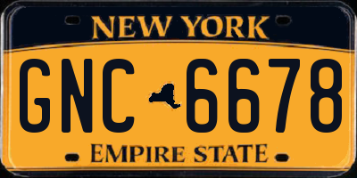 NY license plate GNC6678