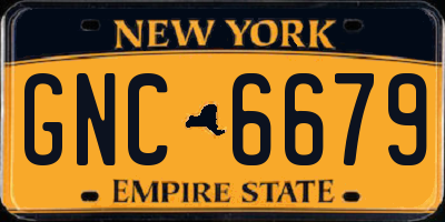 NY license plate GNC6679
