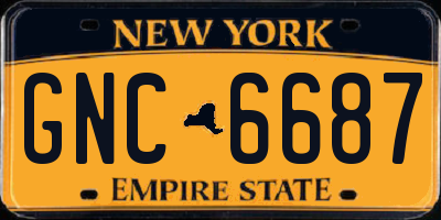 NY license plate GNC6687