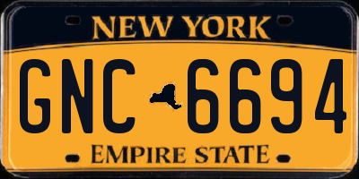 NY license plate GNC6694