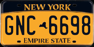 NY license plate GNC6698