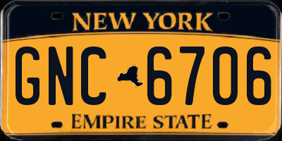 NY license plate GNC6706