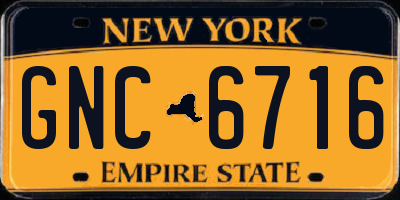 NY license plate GNC6716