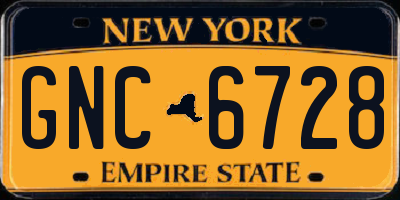 NY license plate GNC6728