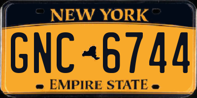 NY license plate GNC6744