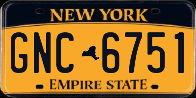 NY license plate GNC6751