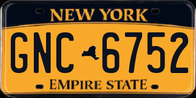NY license plate GNC6752