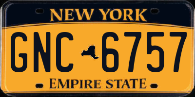 NY license plate GNC6757