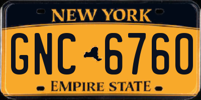 NY license plate GNC6760