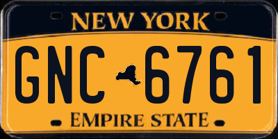NY license plate GNC6761