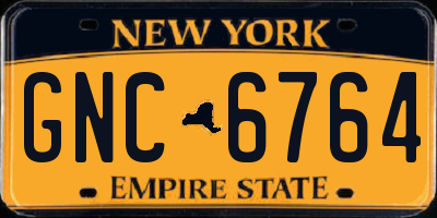 NY license plate GNC6764