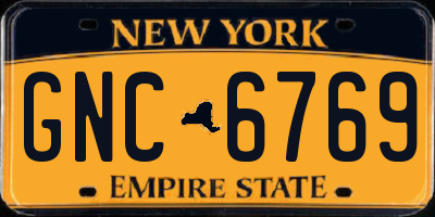 NY license plate GNC6769