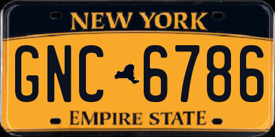 NY license plate GNC6786