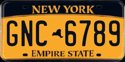 NY license plate GNC6789