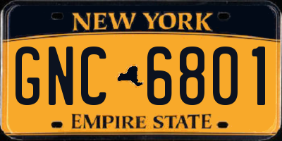 NY license plate GNC6801