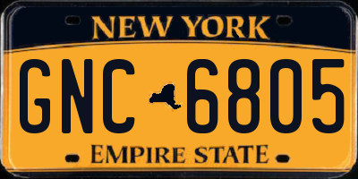 NY license plate GNC6805