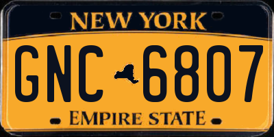 NY license plate GNC6807
