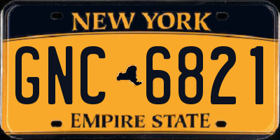 NY license plate GNC6821