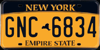 NY license plate GNC6834