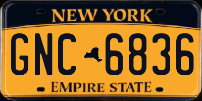 NY license plate GNC6836