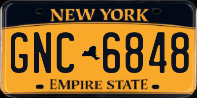 NY license plate GNC6848