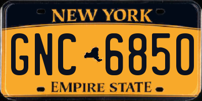 NY license plate GNC6850