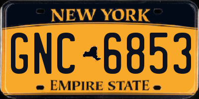 NY license plate GNC6853