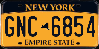 NY license plate GNC6854