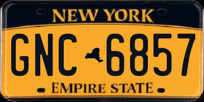 NY license plate GNC6857