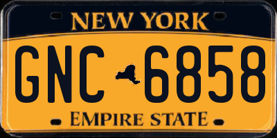 NY license plate GNC6858