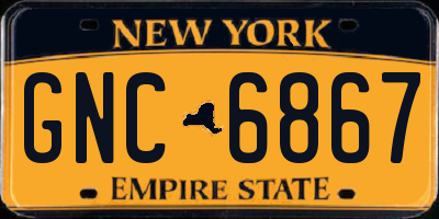 NY license plate GNC6867