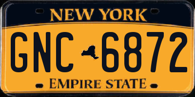 NY license plate GNC6872