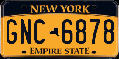 NY license plate GNC6878