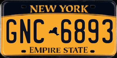 NY license plate GNC6893