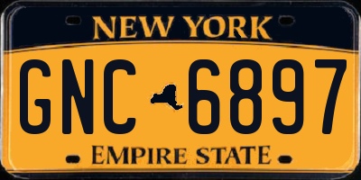 NY license plate GNC6897