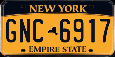 NY license plate GNC6917