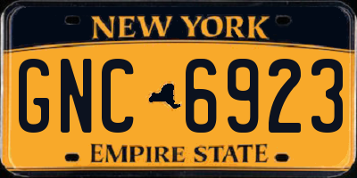 NY license plate GNC6923