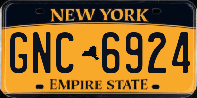 NY license plate GNC6924