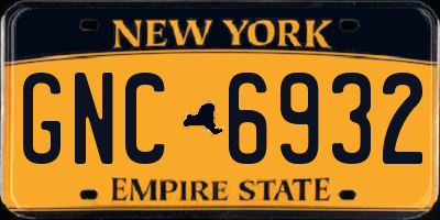 NY license plate GNC6932