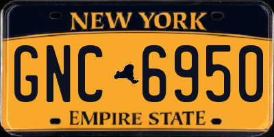 NY license plate GNC6950