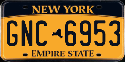 NY license plate GNC6953