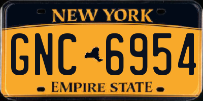 NY license plate GNC6954