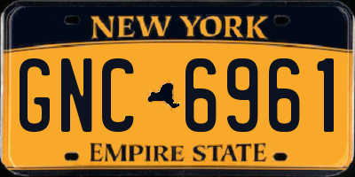 NY license plate GNC6961